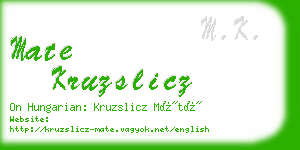 mate kruzslicz business card